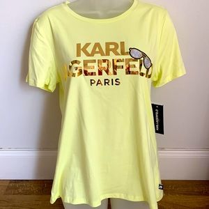 NWT Karl Lagerfeld yellow T-shirt. Small